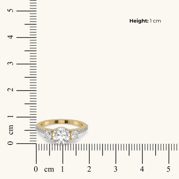 Past, Present, Future Ring - Dimension show on scale