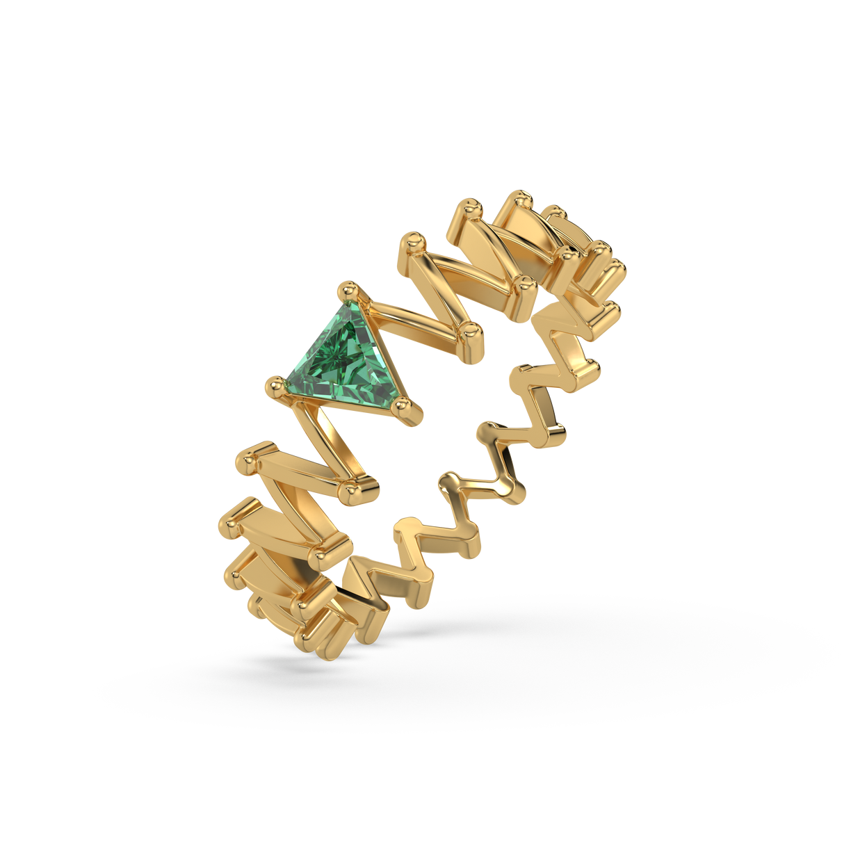 Nature's Flow Emerald Band Ring - 18kt Gold Vermeil 