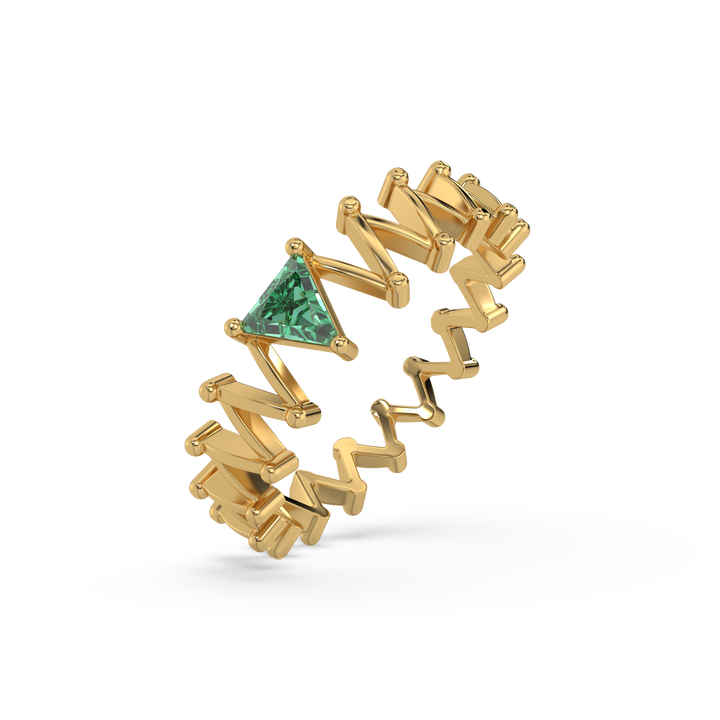 Nature's Flow Emerald Band Ring - 18kt Gold Vermeil 