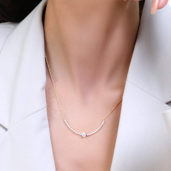 Lukson Line of Light - Lab Grown Diamond Solitaire Necklace