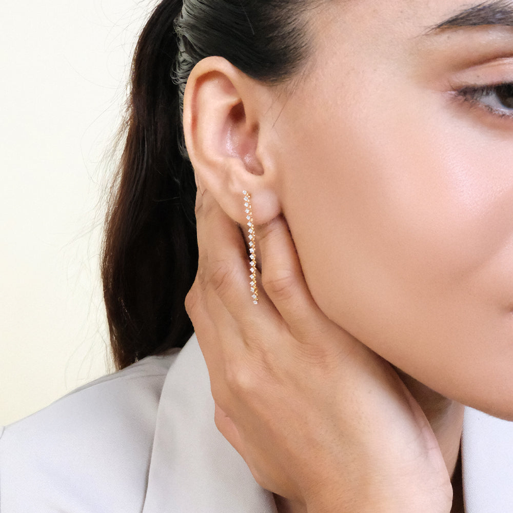 Line of Light - Lab Diamond Drop Earrings