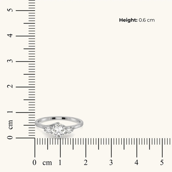 Minimalist Trio Pure Gold Lab Diamond Promise Ring Measurement Guide