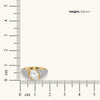 Architectural Dome Lab Diamond Engagement ring dimension measure on scale