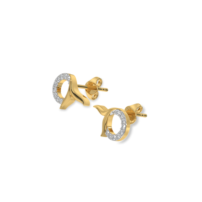Serene Tail Stud - Lab Grown Diamond Earrings