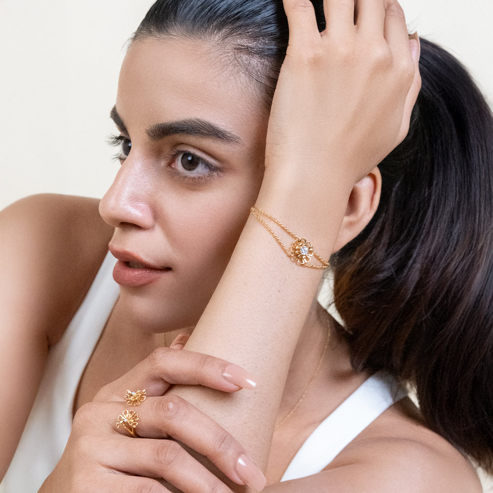 Golden Edge - Lab Diamond Solitaire Bracelet