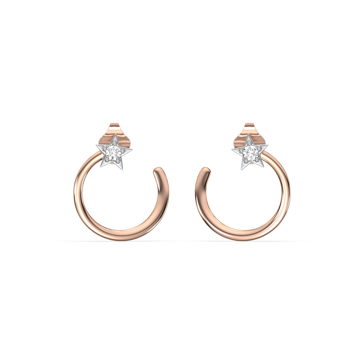 Star Rose - Lab Diamond Hoop Earrings