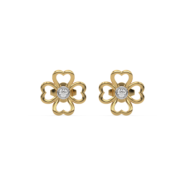 Bezel set lab grown diamond studs