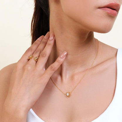 Golden Edge - Lab Diamond Solitaire Necklace