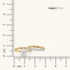 Signature Emerald Lab Diamond Bridal Ring Set - Dimension shown measured on scale