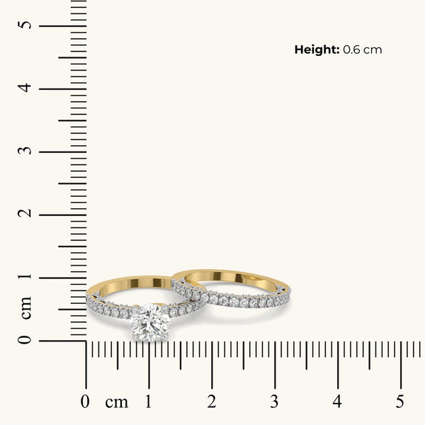 Timeless Round Lab Diamond Bridal Ring Set