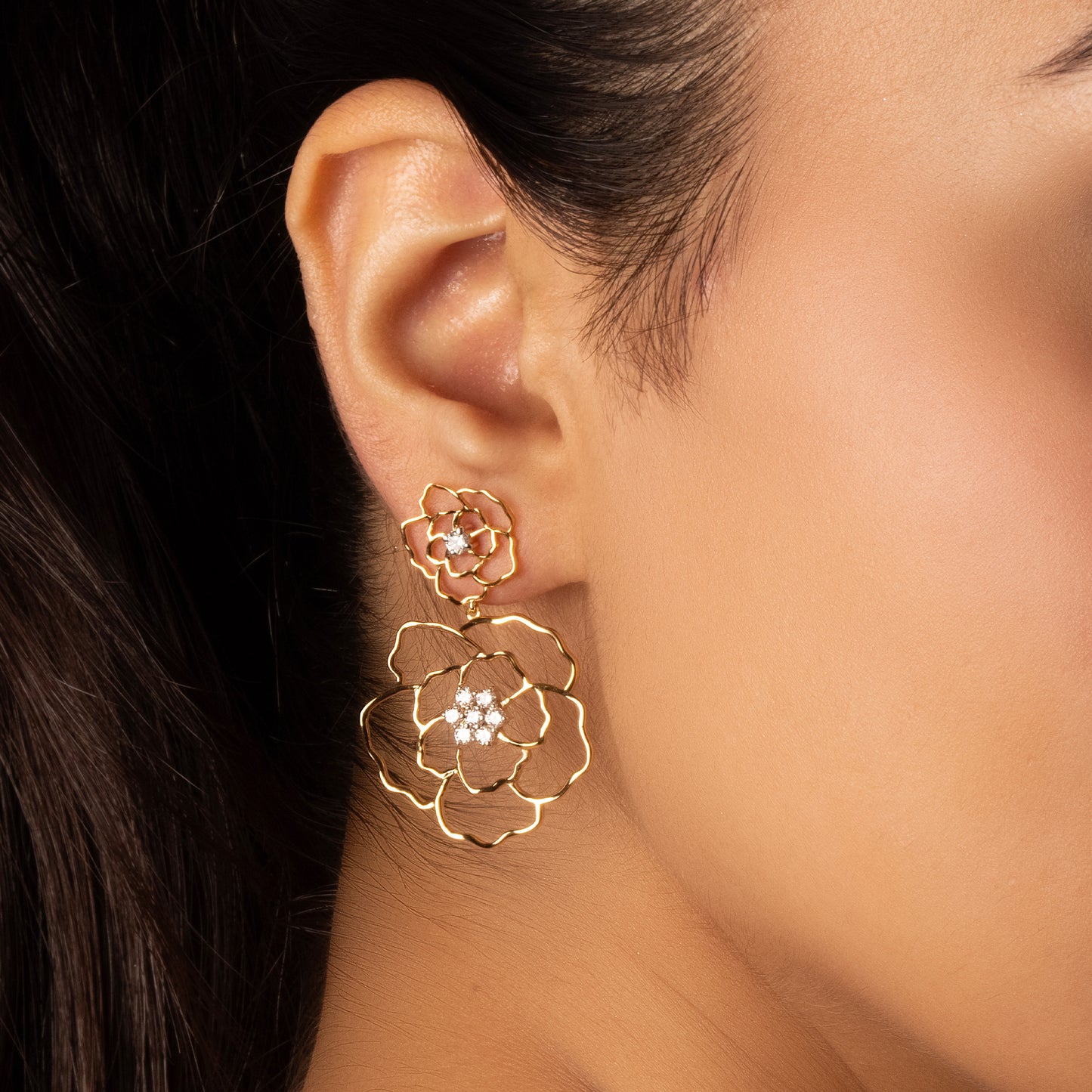 Petal Radiance Drops - Lab Grown Diamond Earrings