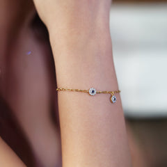 Evil Eye - Lab Diamond Charm Bracelet