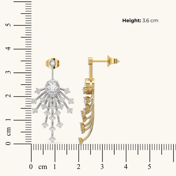 Aurora Strike - Pure Gold Lab Diamond Drop Earrings