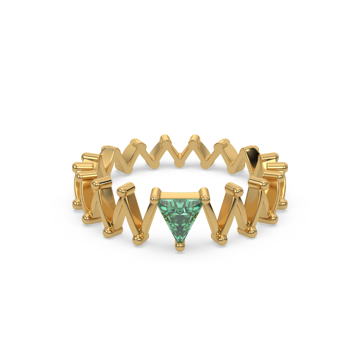 Nature's Flow - Emerald Band Ring