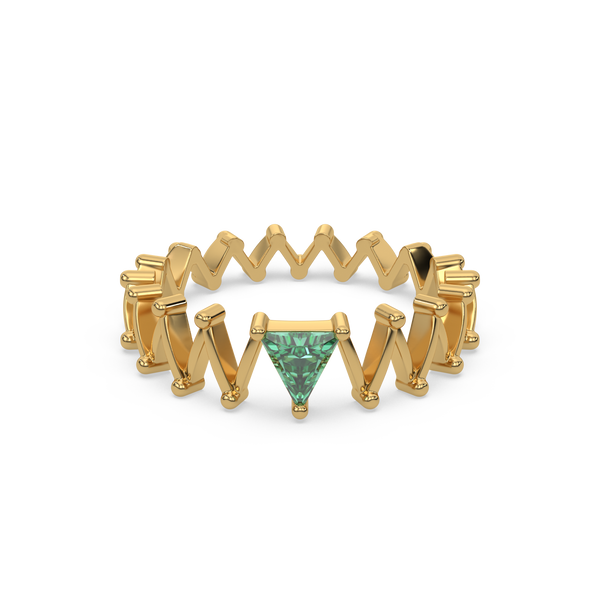 Lukson Nature's Flow Emerald Lab Grown Diamond Band Ring for Women