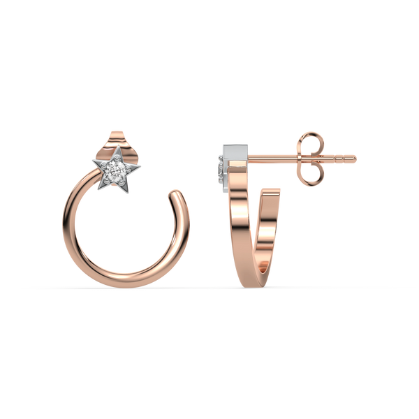 Lukson Star Rose Lab Grown Diamond Earrings for Women Online 