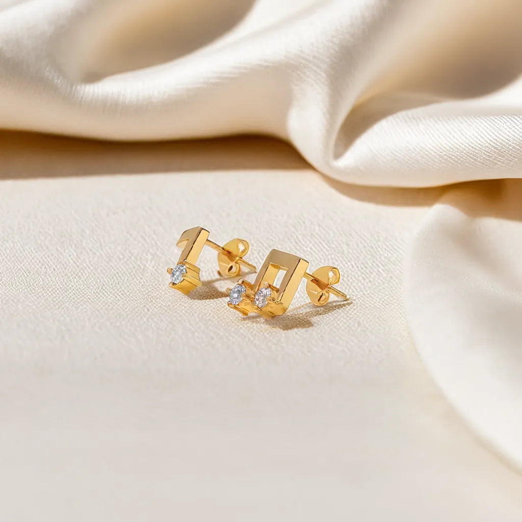 Harmony Beam - Lab Diamond Stud Earrings