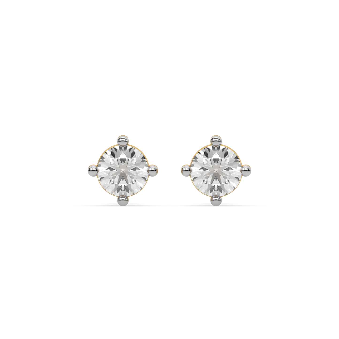 Golden Edge - Lab Diamond Solitaire Earrings