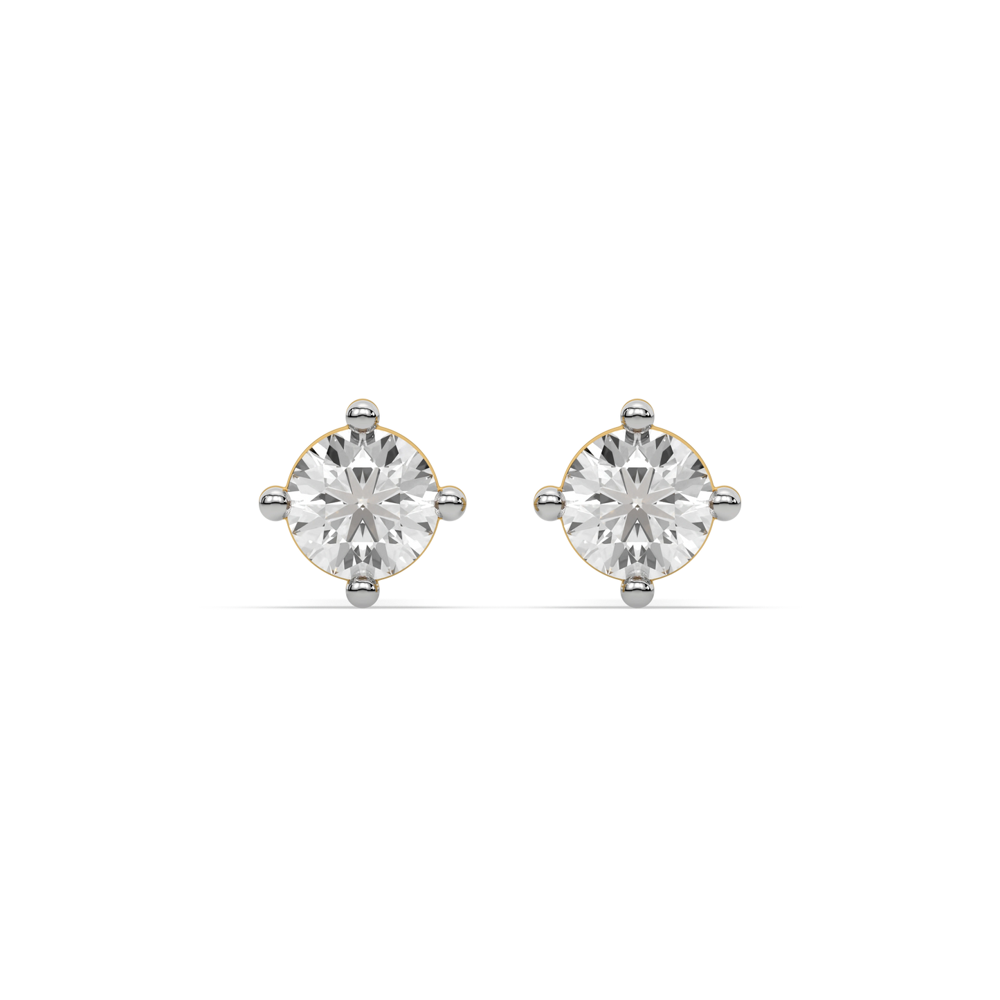 Golden Edge - Lab Diamond Solitaire Earrings