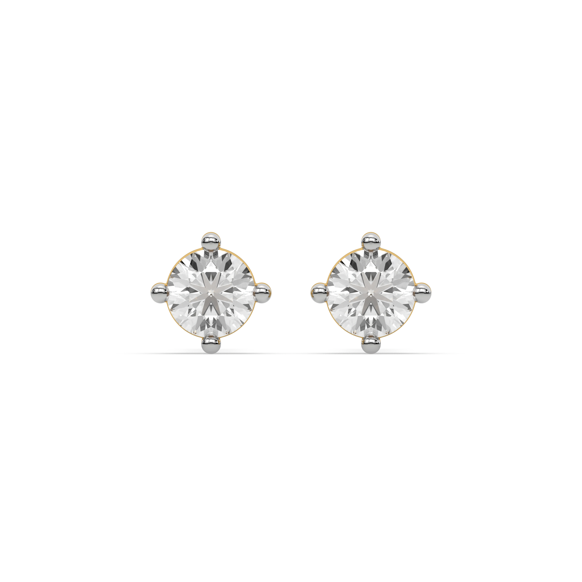 Golden Edge - Lab Diamond Solitaire Earrings