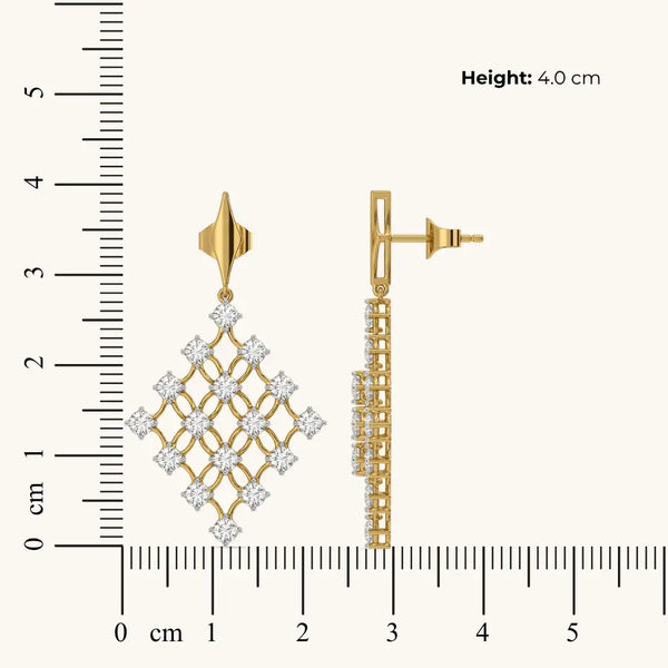 Netfall Pure Gold Lab Diamond Drop Earrings