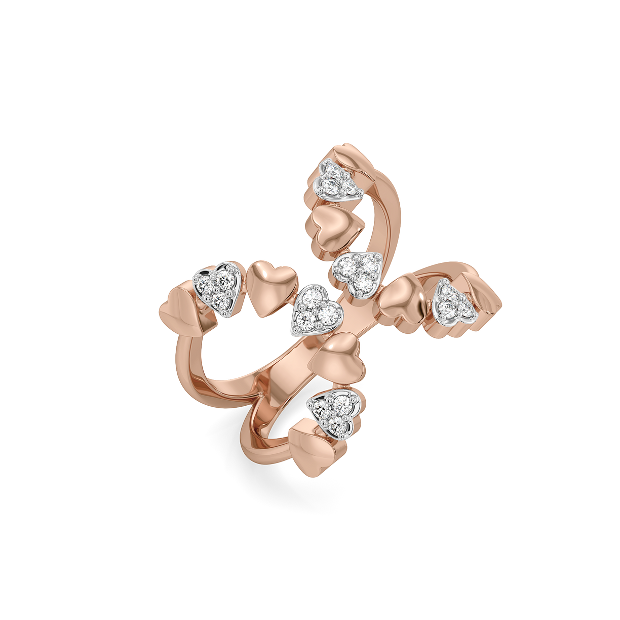Heart's Aflutter - Lab Diamond Open Top Ring