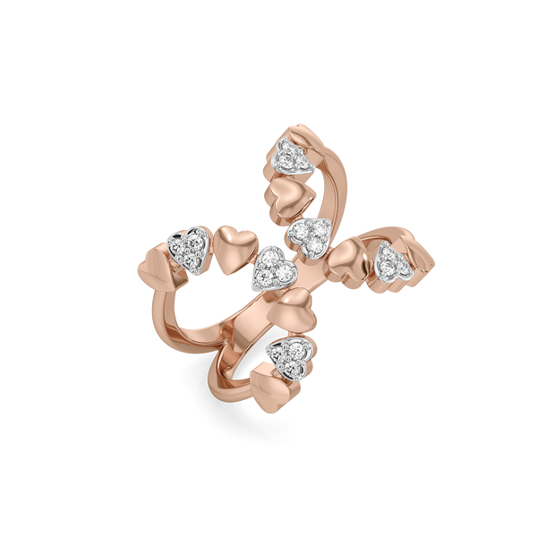 Heart's Aflutter Lab Grown Diamond Open Top Ring Online in India - Lukson