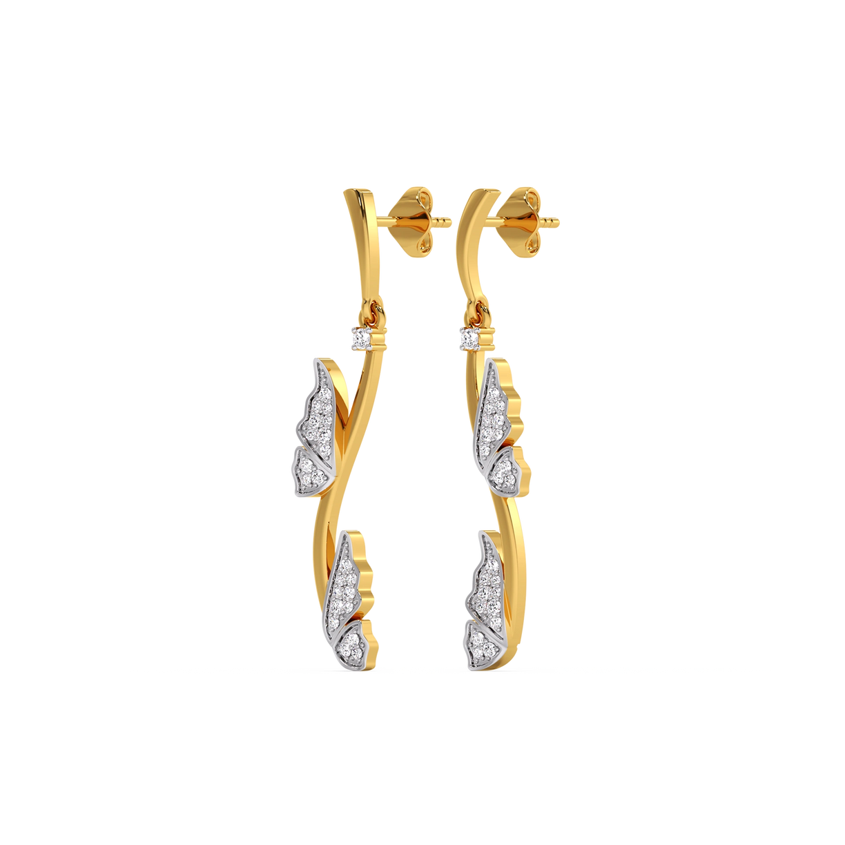 Lukson lab grown diamond wing earrings