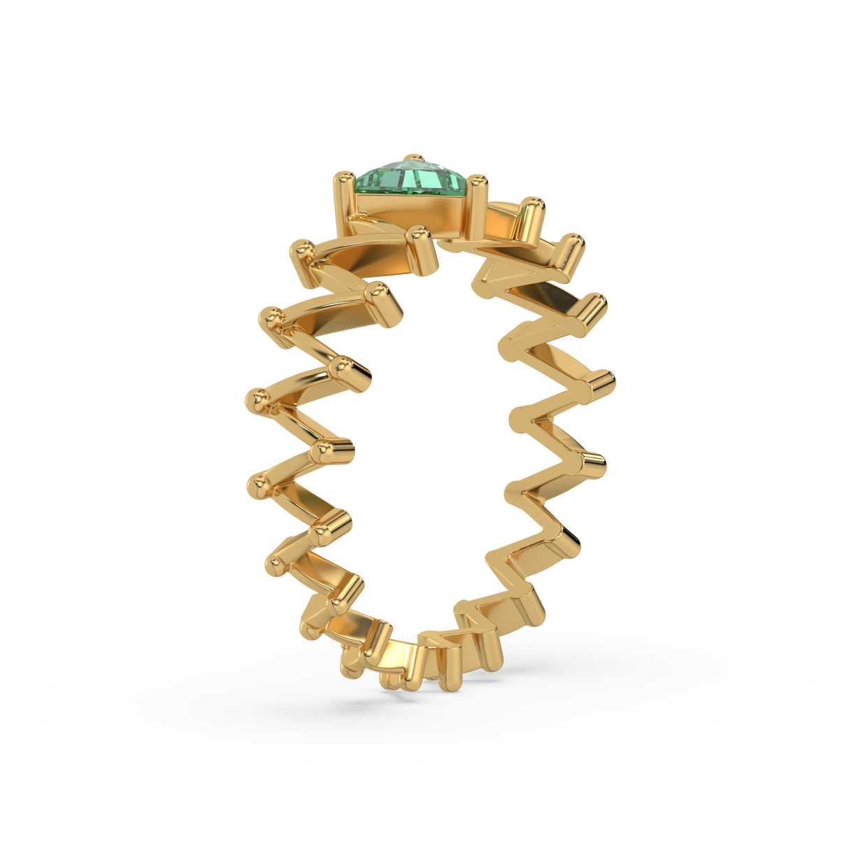 Nature's Flow - Emerald Band Ring