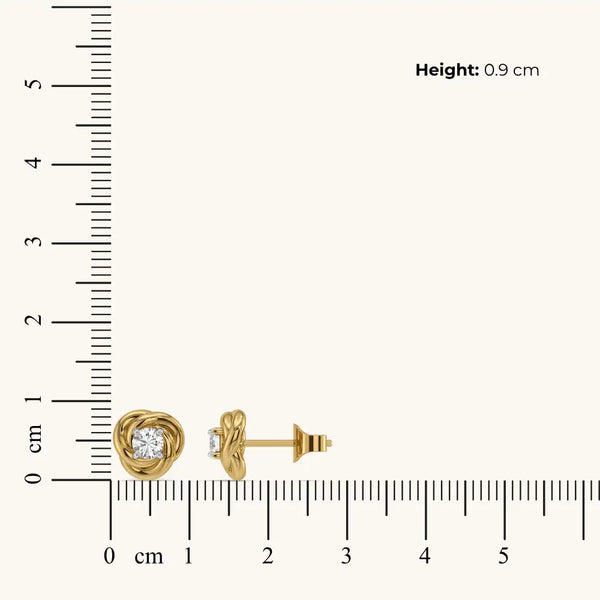 Soft Flow - Pure Gold Lab Diamond Stud Earrings