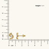 Twist of Light Pure Gold Lab Diamond Stud Earrings - Dimension measured on scale