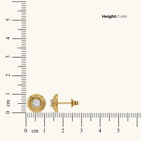 Liquid Gold - Pure Gold Lab Diamond Stud Earrings
