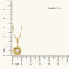 Liquid Gold Pure Gold Lab Diamond Pendant - Dimension measured on scale