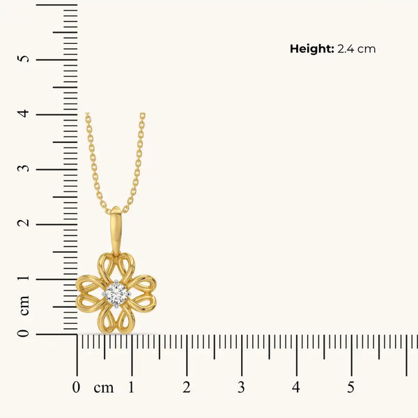 Floral Loop -Pure Gold Lab Diamond Pendant