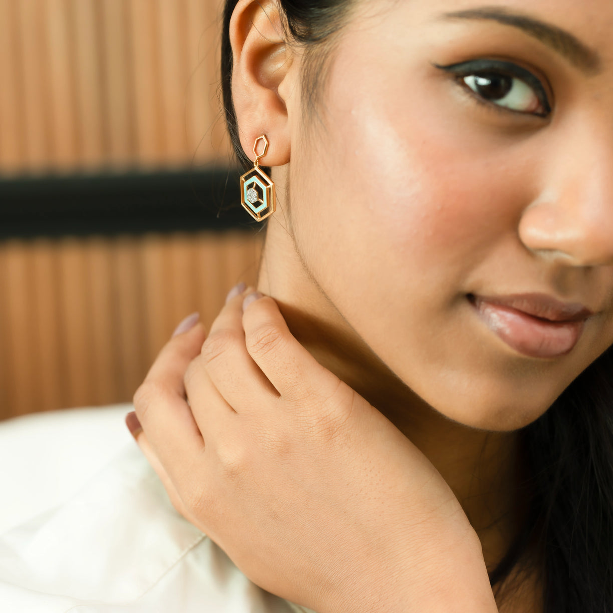 Hexa Glam - Lab Diamond Drop Earrings