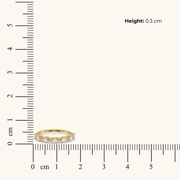 Destiny Band Lab Grown Diamond Ring - Dimension measure on scale