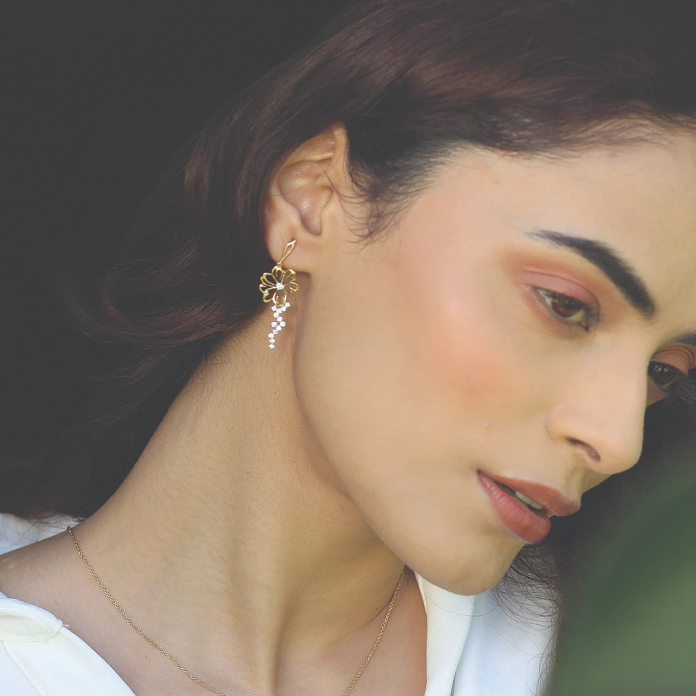 Flora Dewdrops - Lab Diamond Earrings