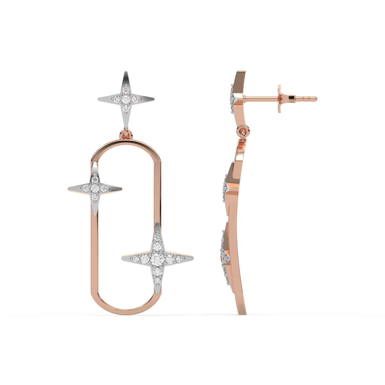 Shooting Star - Lab Diamond Drop Earrings