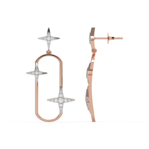 Lukson lab grown diamond shooting drop earrings