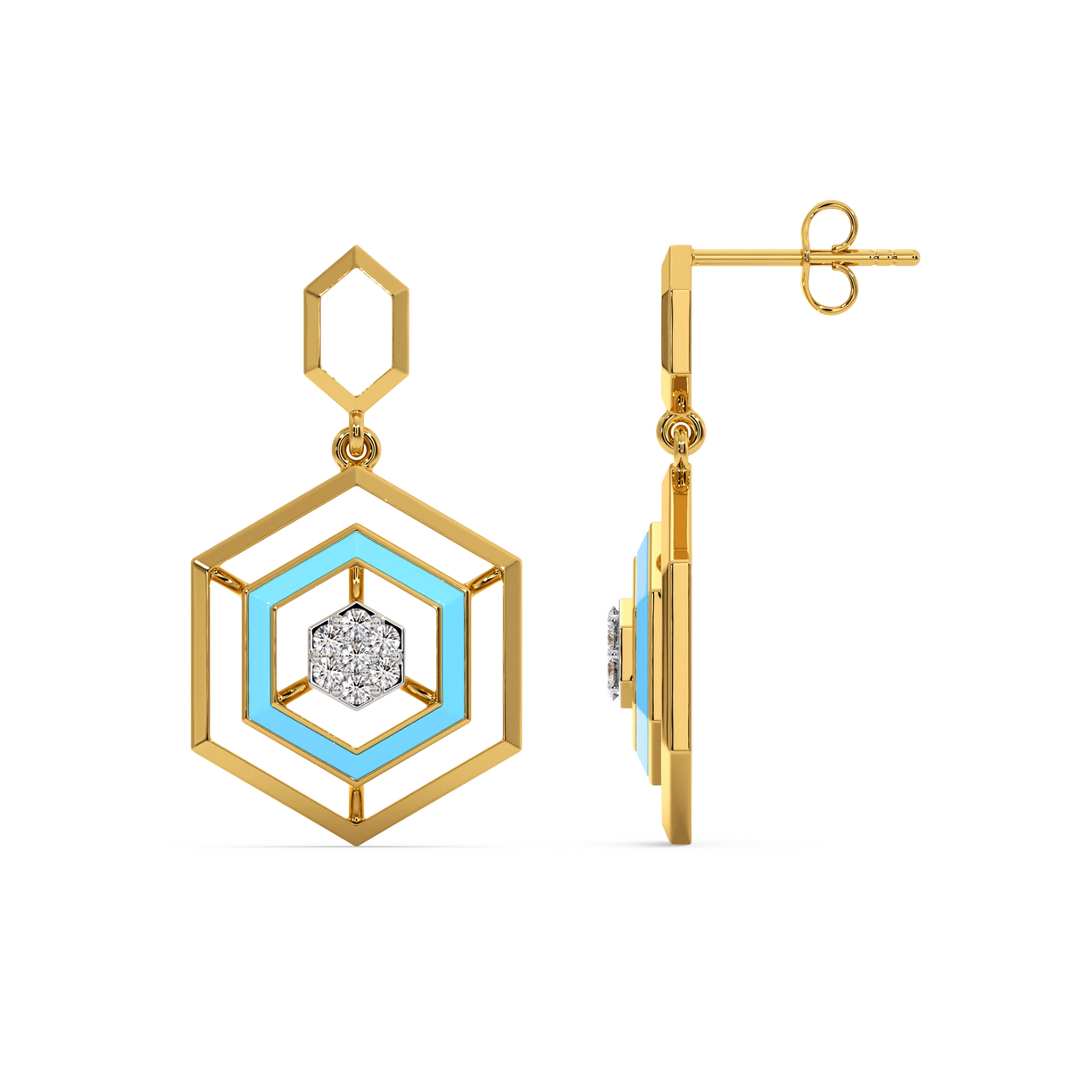 Hexa Glam - Lab Diamond Drop Earrings
