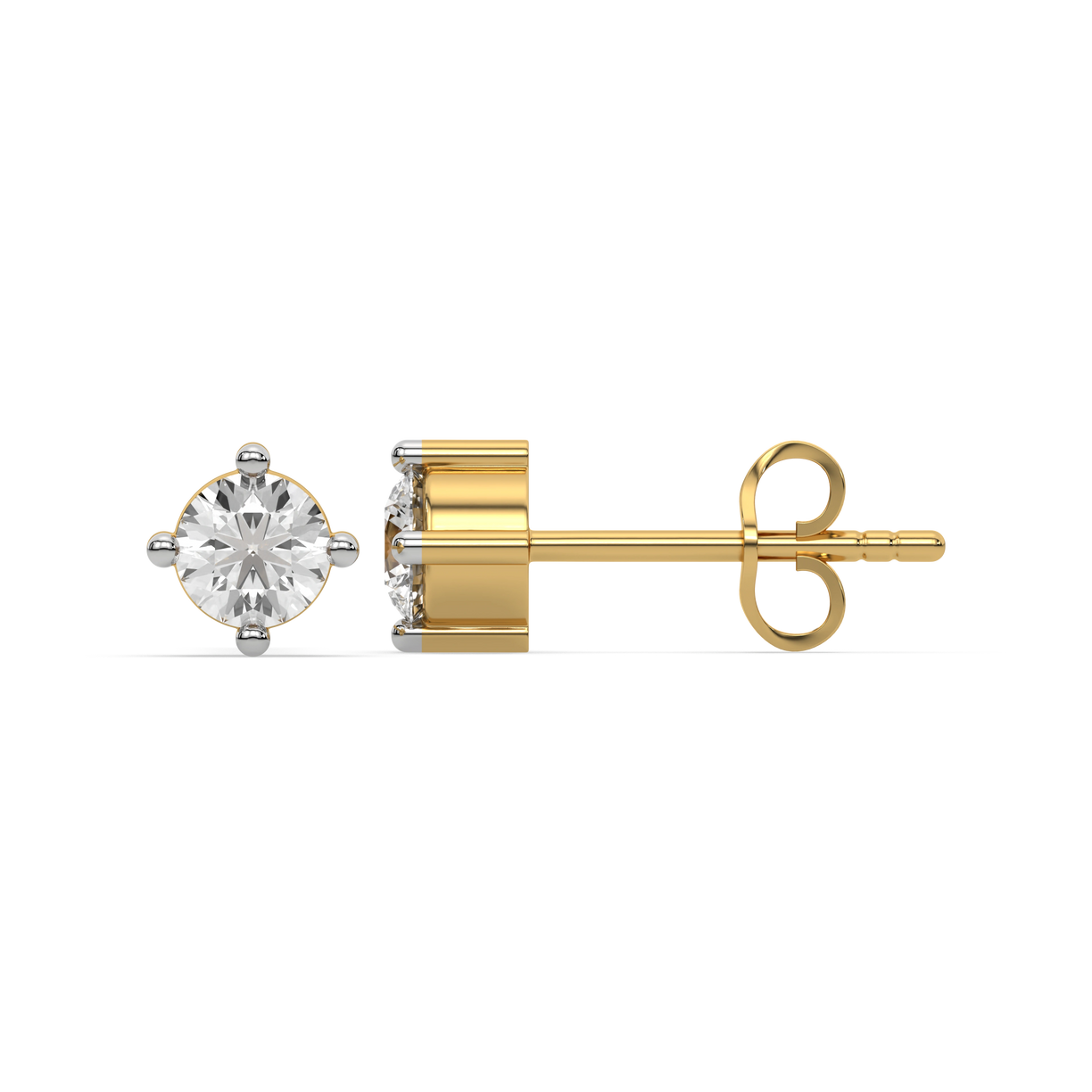 Golden Edge - Lab Diamond Solitaire Earrings
