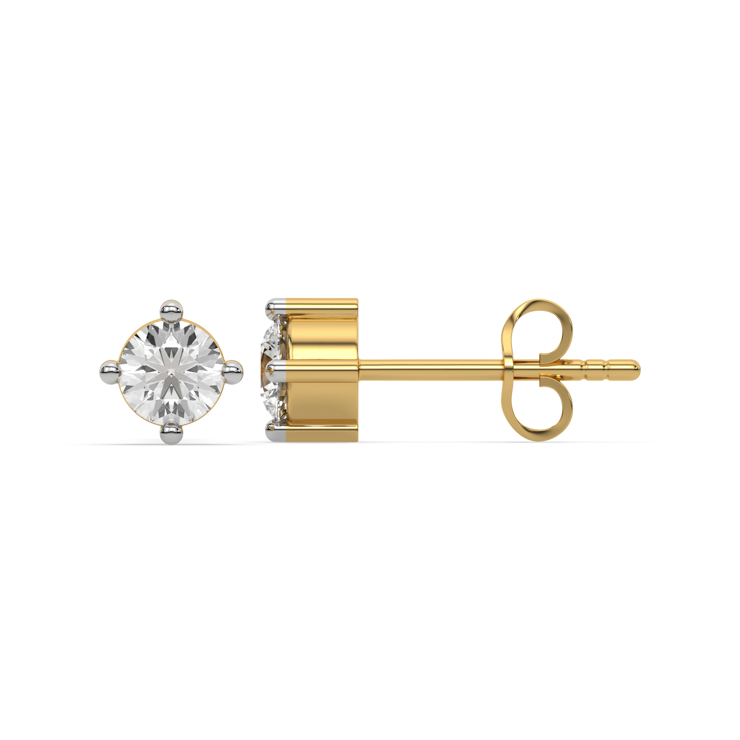 Golden Edge - Lab Diamond Solitaire Earrings