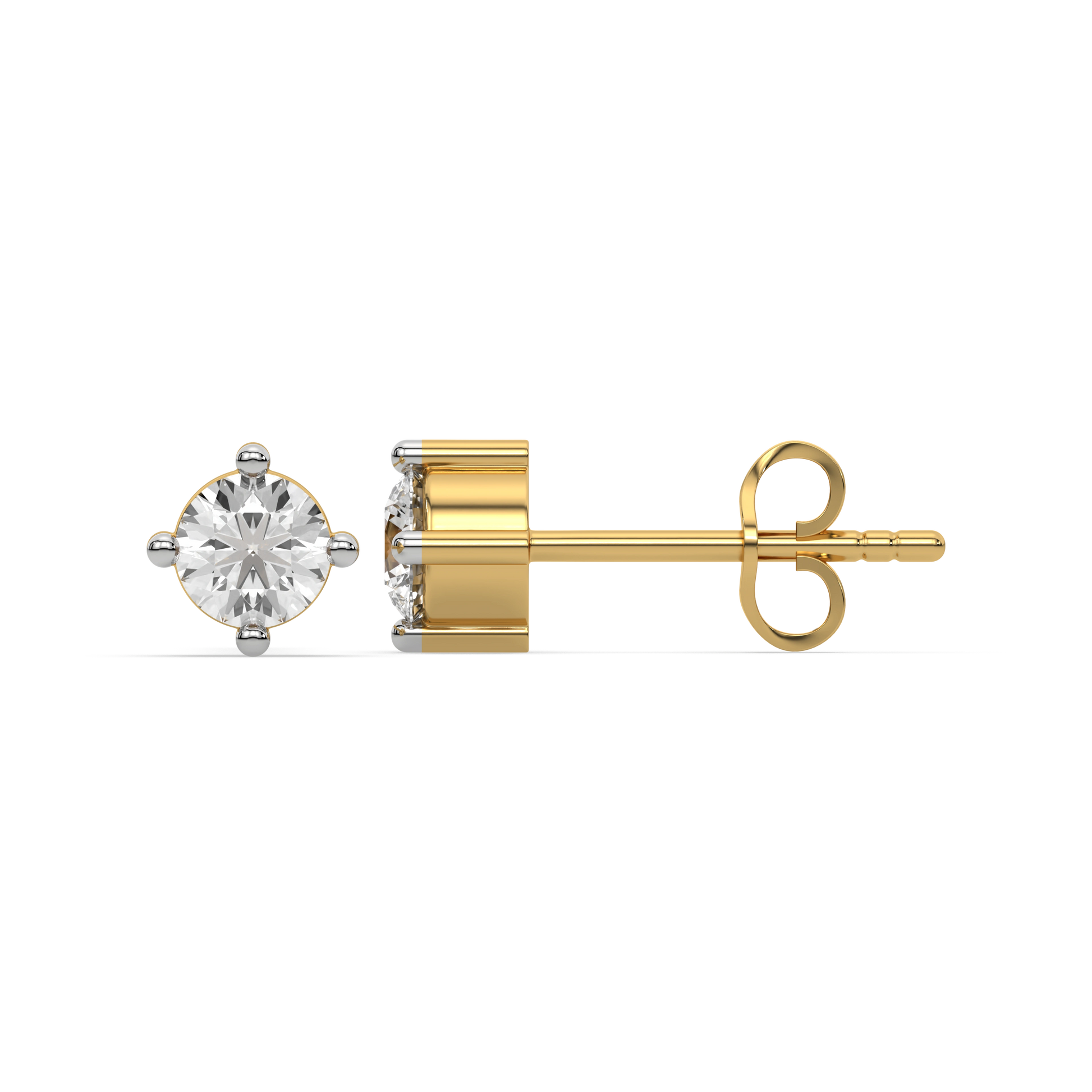 Golden Edge - Lab Diamond Solitaire Earrings