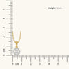 Circle of Light Pure Gold Lab Diamond Pendant - Dimension measured on scale