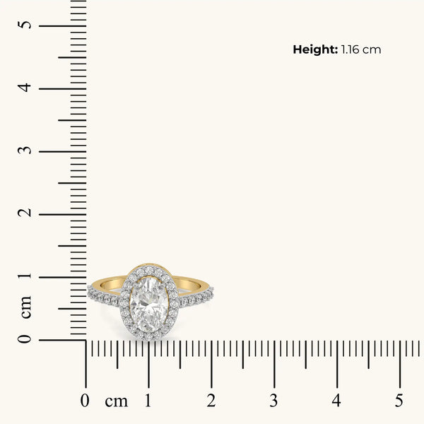 Halo Oval - Pure Gold Lab Diamond Engagement Ring