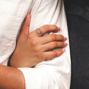 Abstract Curves - Lab Diamond Cocktail Ring