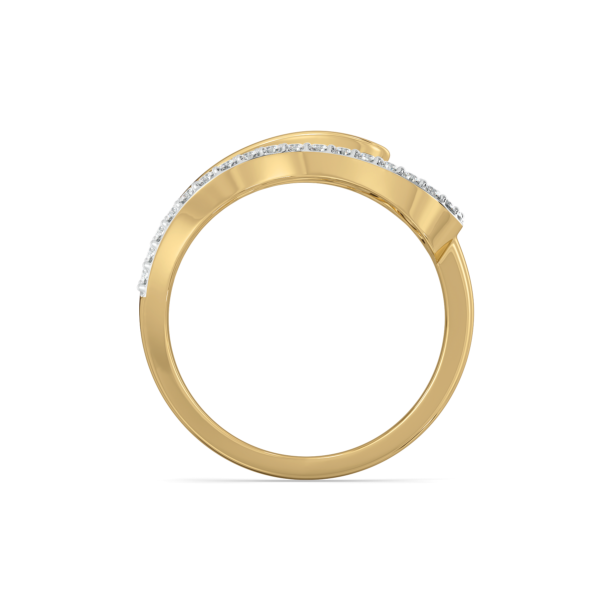 Abstract Curves Cocktail Ring-18kt Gold Vermeil Lab Grown Diamond Ring