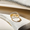 Lukson Abstract Curves 18kt Gold Lab Grown Diamond Cocktail Ring in India
