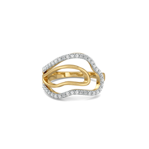 Abstract Curves - Lab Diamond Cocktail Ring