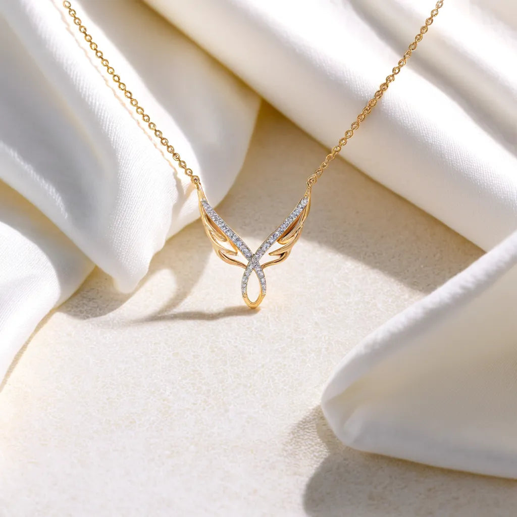 Angel's Embrace - 18kt Gold Vermeil Lab Grown Diamond Necklace